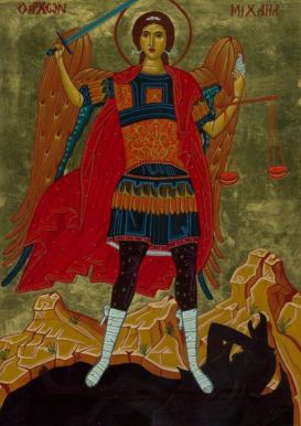 San Miguel Arcágel con su espada y su balanza